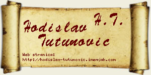 Hodislav Tutunović vizit kartica